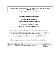 corrective action plan - Massachusetts Department of Education