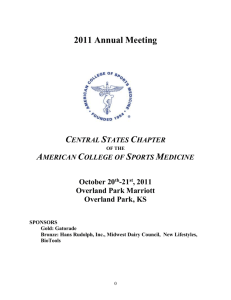 2011 Annual Meeting Program - Central States ACSM Regional