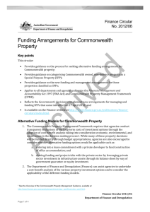 Funding Arrangements for Commonwealth Property