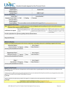 Student Grade Appeal to the Provost Form