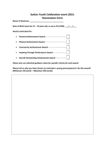 Nomination Form - Sutton Youth Service