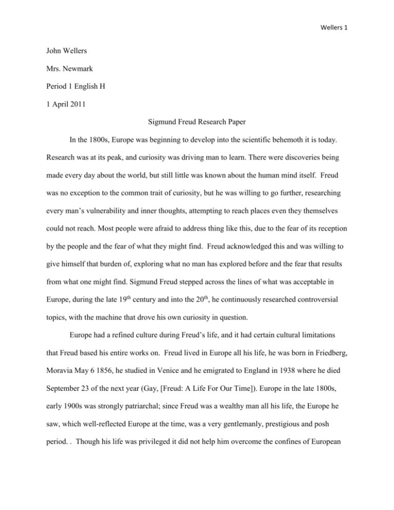 research paper on sigmund freud