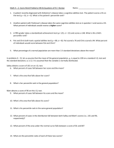 Math 4 – Z- Score Word Problems HW & Equations of R.F. Review