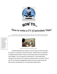 How to write a CV (Curriculum Vitae)