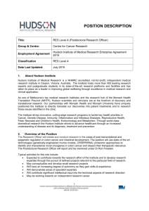 position description - Hudson Institute of Medical Research