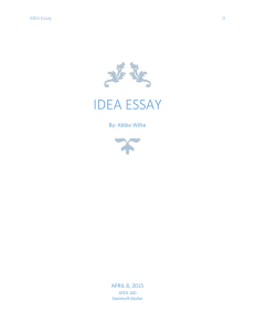 IDEA Essay - Ms. Abbie Wilke