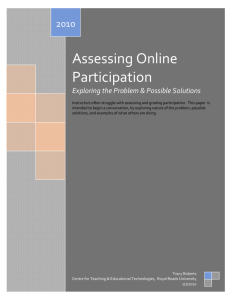 Assessing Online Participation: Exploring the Problem & Possible