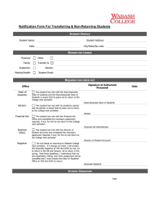 Notification Form For Transferring & Non
