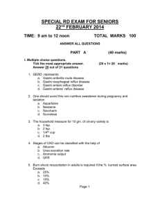 Special RD question paper 2014