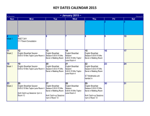 key dates calendar 2015