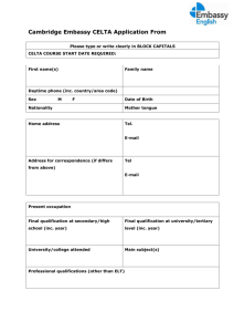 CELTA course Application Form