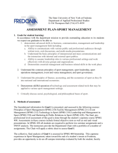 DEPARTMENT OF COMMUNICATION ASSESSMENT PLAN