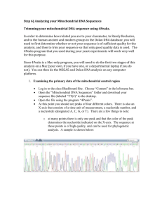 Step 6) Analyzing your Mitochondrial DNA Sequences Trimming