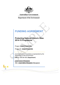 Funding Agreement - Protecting National Historic Sites 2014