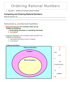 Integers, Rational Numbers