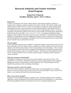 Research, Scholarly, and Creative Activities Grant Program