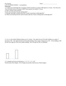 Pre-Calculus Name LAW OF SINES/COSINES – word problems