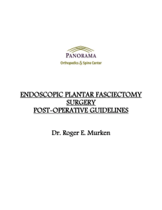 endoscopic plantar fasciectomy surgery