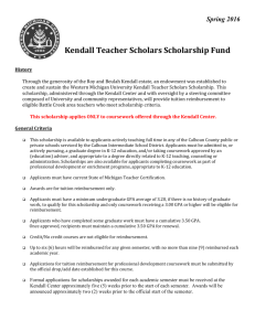 Kendall Teacher Scholars Scholarship Fund Application