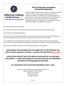 2015-2016 Education Foundation Scholarship Application