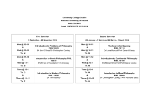 Level 1 MODULES 2013-2014 - University College Dublin