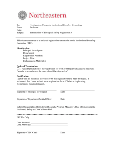 Biosafety Registration Termination Form