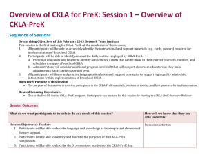 Facilitator`s Guide: Overview of CKLA PreK FG