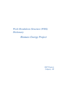 WBS + WBS Dictionary - Biomass Energy Project