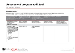 Chinese 2008 Assessment program audit tool