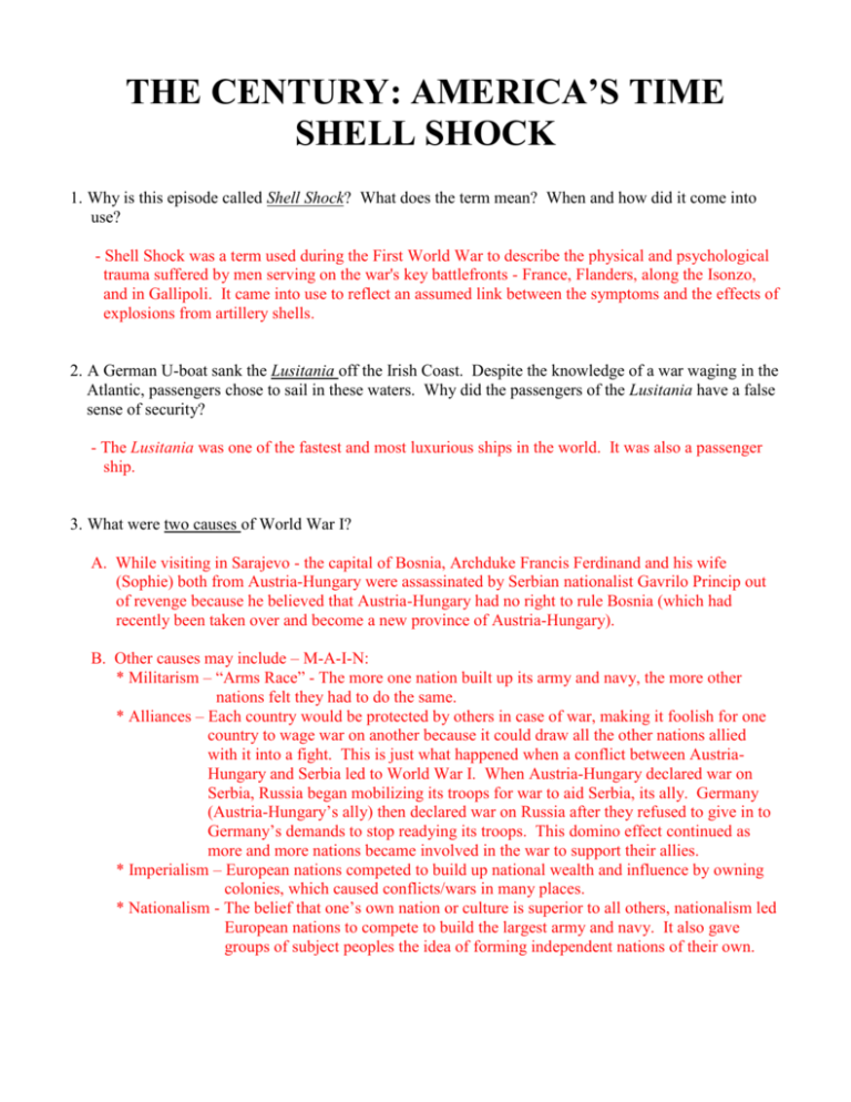 Shell Shock 1919: How the Great War Changed Culture, Fishko Files