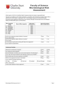 Micro-organism Risk Assessment form
