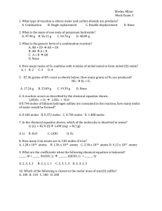 Wesley Minor Mock Exam 3 1. What type of reaction is where water
