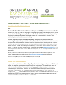 SHARING GREEN APPLE DAY OF SERVICE WITH NETWORKS