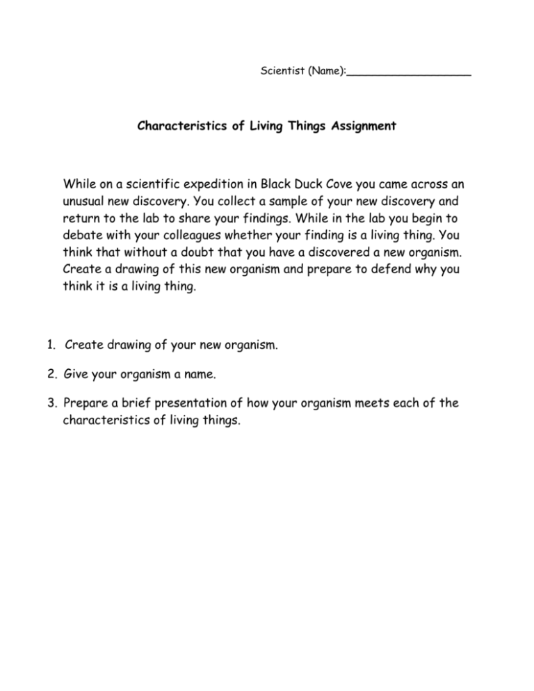 characteristics of living things essay