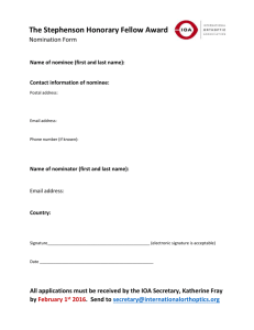 The Stephenson Honorary Fellow Award Nomination Form