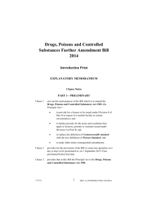 Drugs, Poisons and Controlled Substances Further Amendment Bill