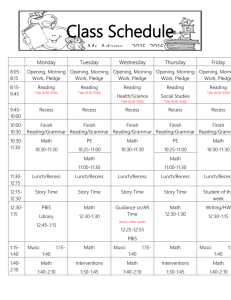 Class Schedule 2015-2016