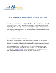 TRSM Staff Professional Development Program 2014 to 2015