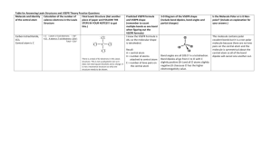 Table for Answering Lewis Structures and VSEPR Theory Practice