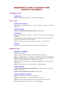 AMENDMENTS TO MW21 STANDARD FORM CONTRACT