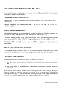 Sale and Supply of Alcohol Act 2012