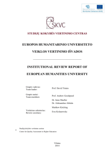annex. european humanities university response to review report