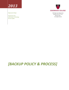 2013_05 Backup Policy and Proceedures