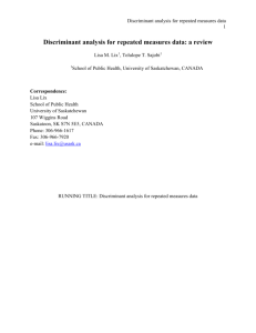 Discriminant Analysis for Repeated Measures Data: A