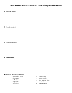 Brief Intervention (BI) Structure Worksheet