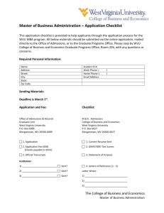 Application Checklist - WVU College of Business and Economics