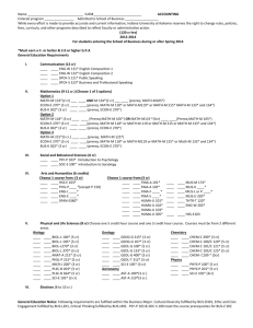 Accounting concentration planning sheet