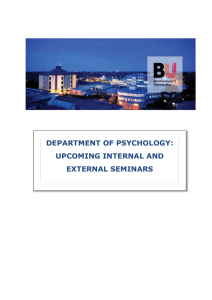 Department of Psychology`s programme of events
