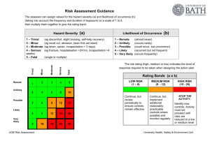 Generic Risk Assessment Fieldwork
