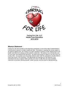 School Catalog - Caring For Life